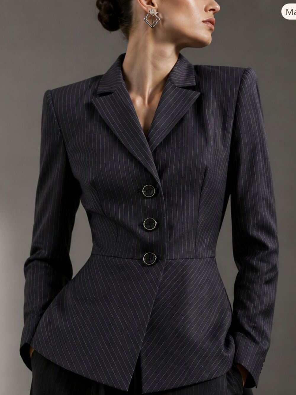 Calvin Klein pinstripe fitted black and white blazer
